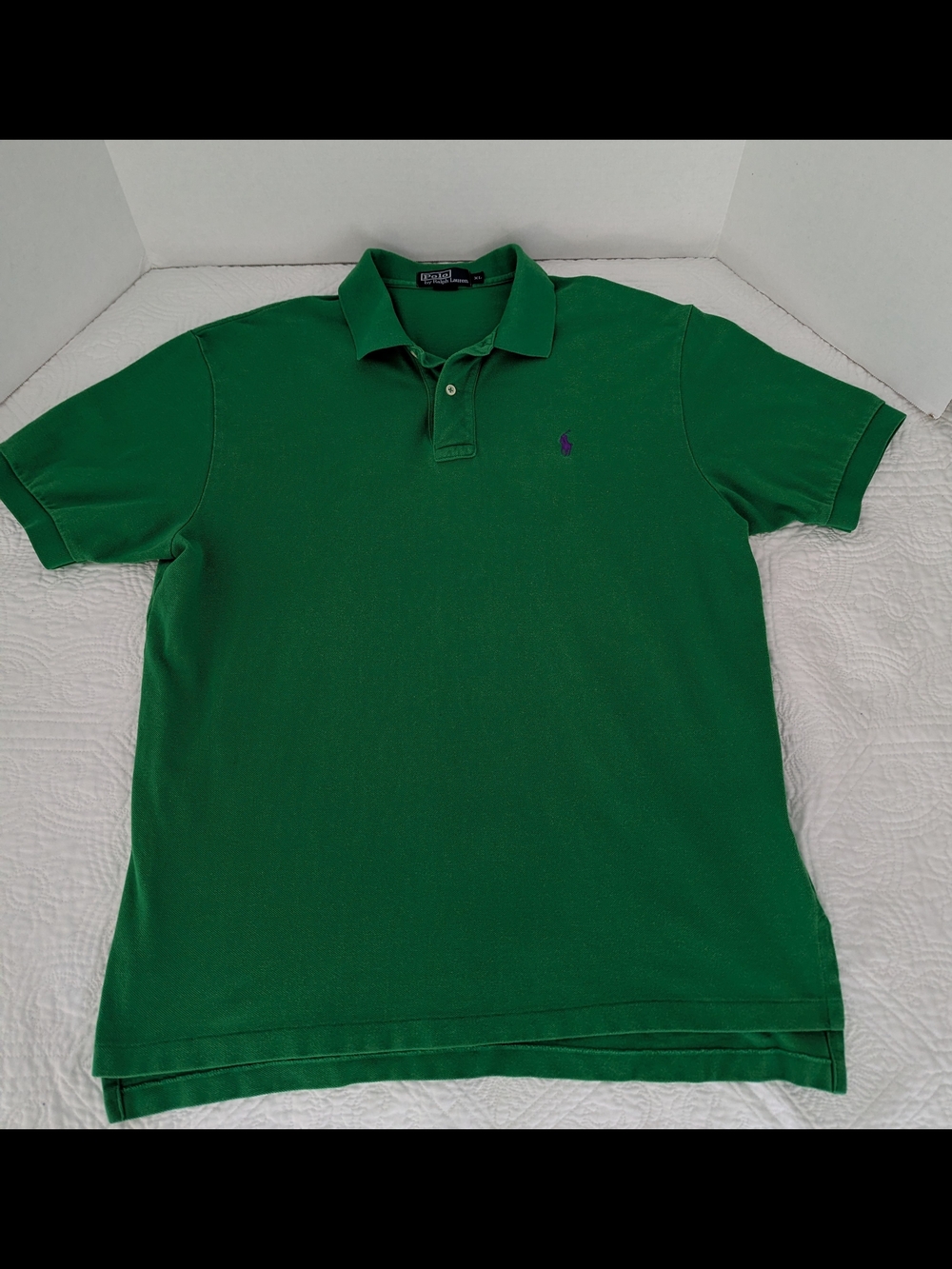 Ralph Lauren Emerald Green Polo with Purple Logo